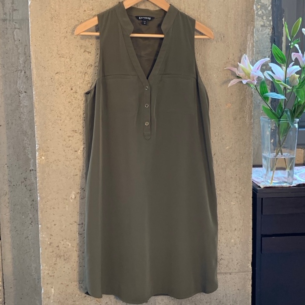 Express Army Green Knee Length Dress - Perf Cond!